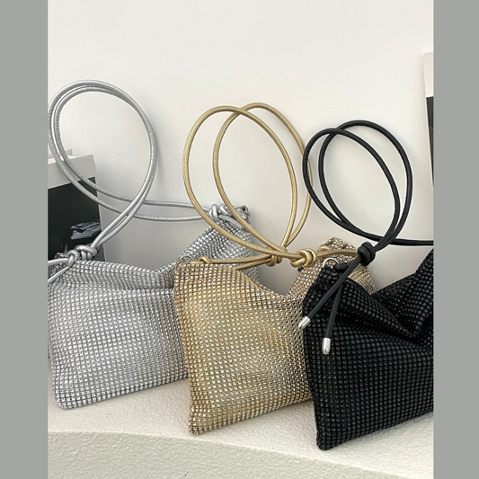 Rhinestone Knotted Strap Crossbody Bag