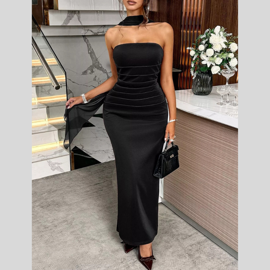 Tube Ruched Bodycon Maxi Dress