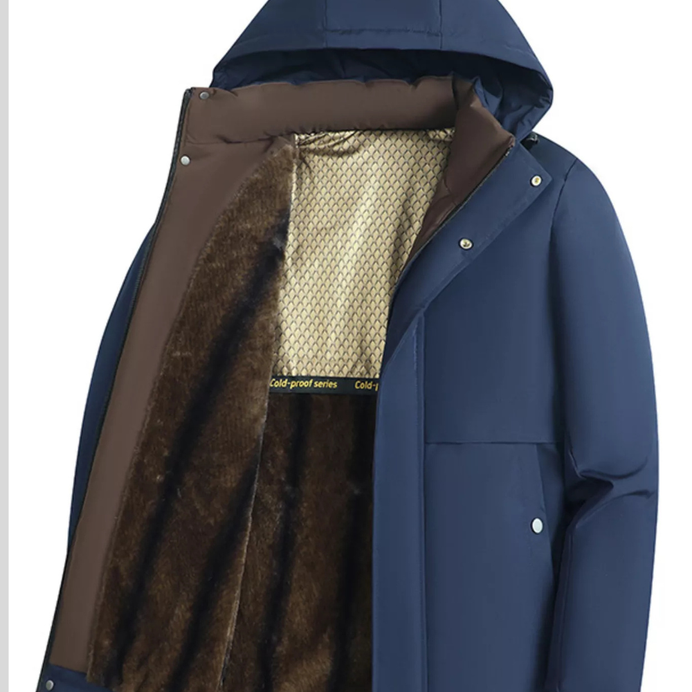 Men's Plus Size Fleece Lined Hooded Winter Coat