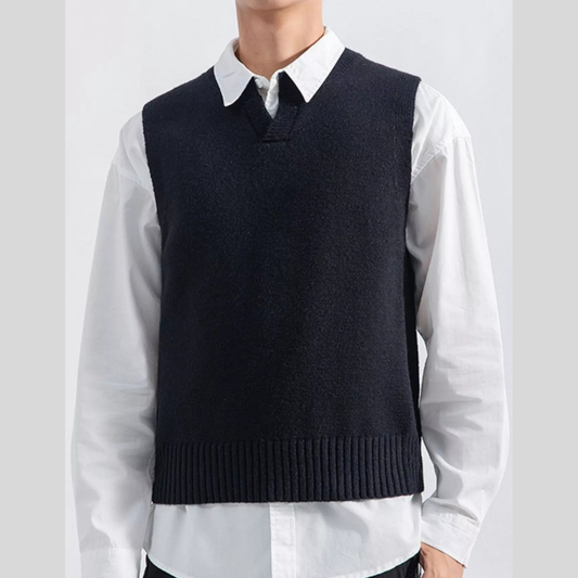 Men's Plus Size Ribbed Hem Sweater Vest