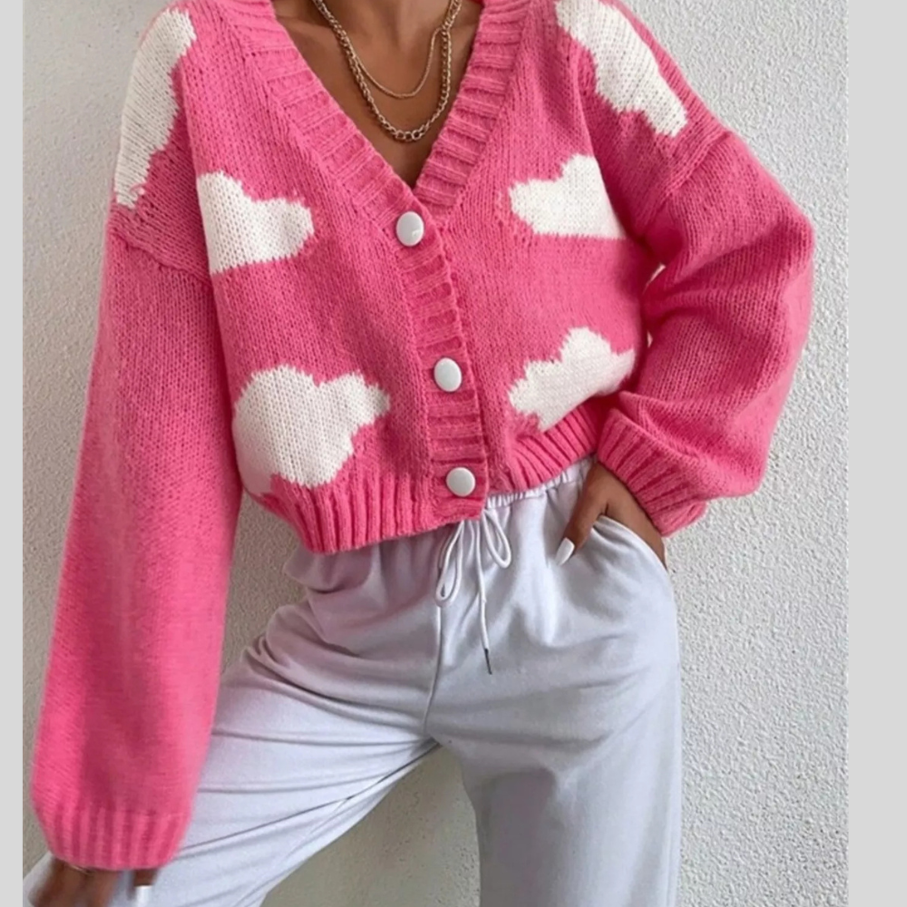 Cloud Button Up Knit Cardigan