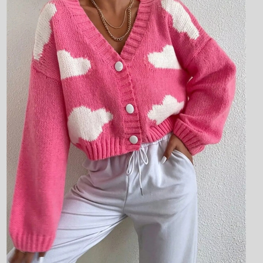 Cloud Button Up Knit Cardigan