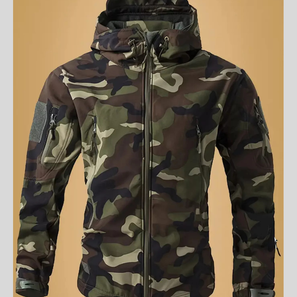 Men's Camouflage Zip Up Hooded Jacket