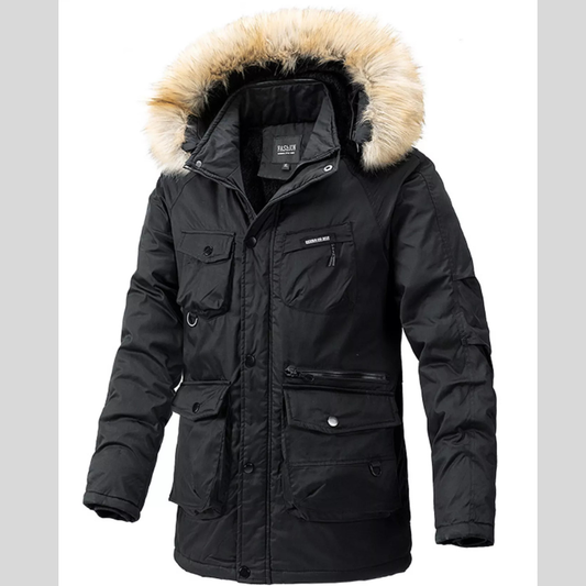 Men's Plus Size Fur Hooded Winter Parka Coat