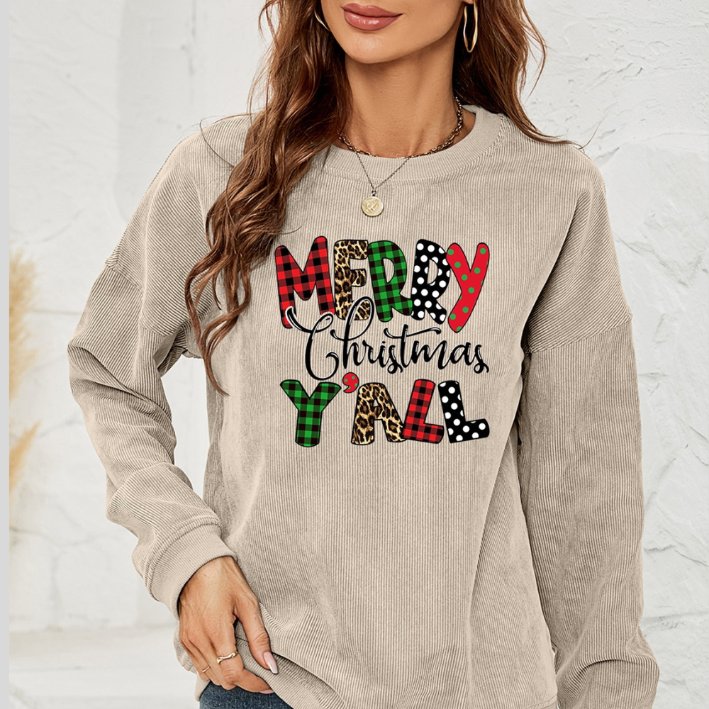 MERRY CHRISTMAS Y'ALL Graphic Sweatshirt