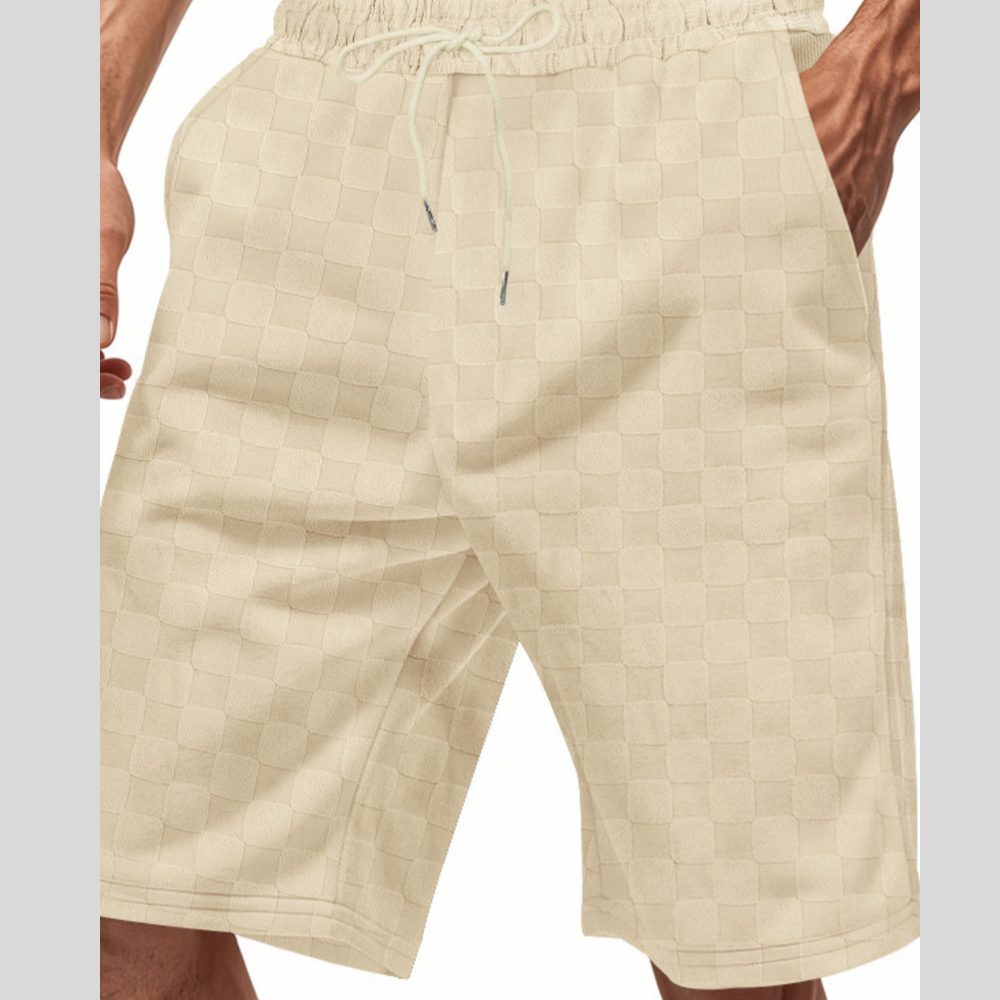 Men's Full Size Checkered Casual Drawstring Shorts Plus Size