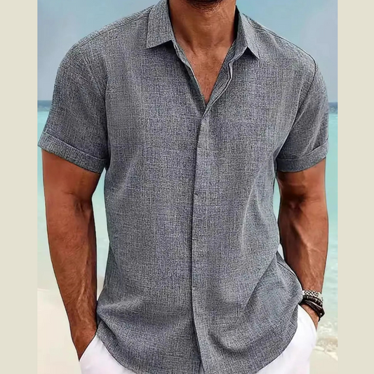 Men's Full Size Collared Neck Short Sleeve Shirt Plus Size