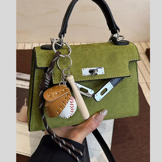 Crossbody Bag with Baseball Charm