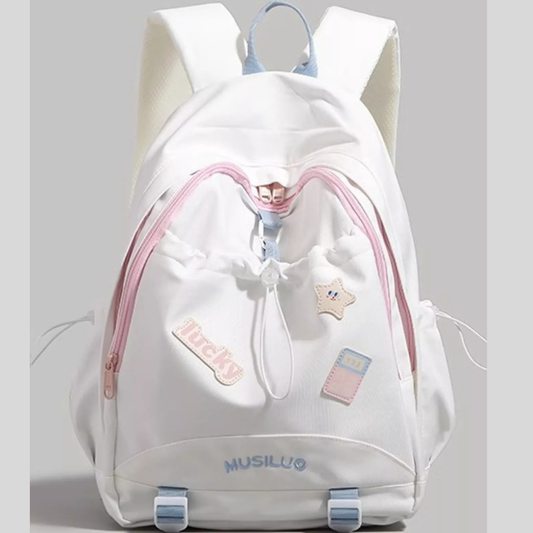 Drawstring Contrast Backpack Bag