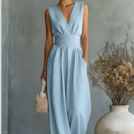 Full Size Sleeveless Wide Leg Jumpsuit Plus Size