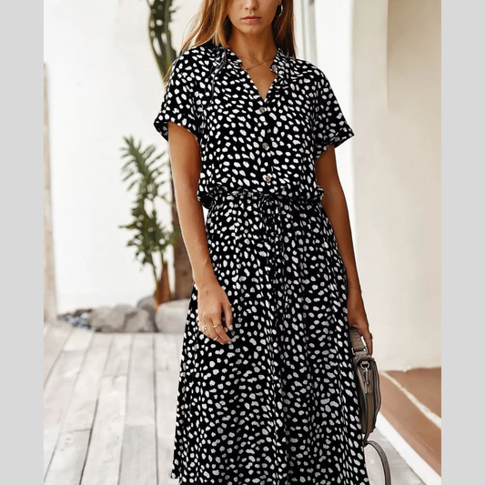 Animal Print Short Sleeve Dress