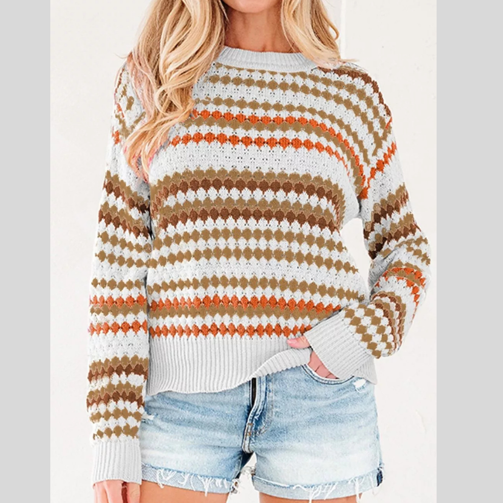 Striped Geometric Pattern Sweater