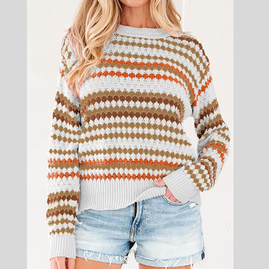 Striped Geometric Pattern Sweater