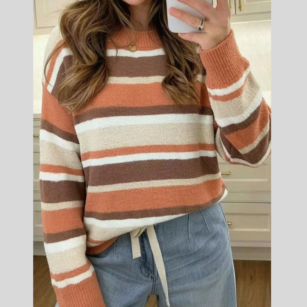 Striped Dropped Shoulder Sweater
