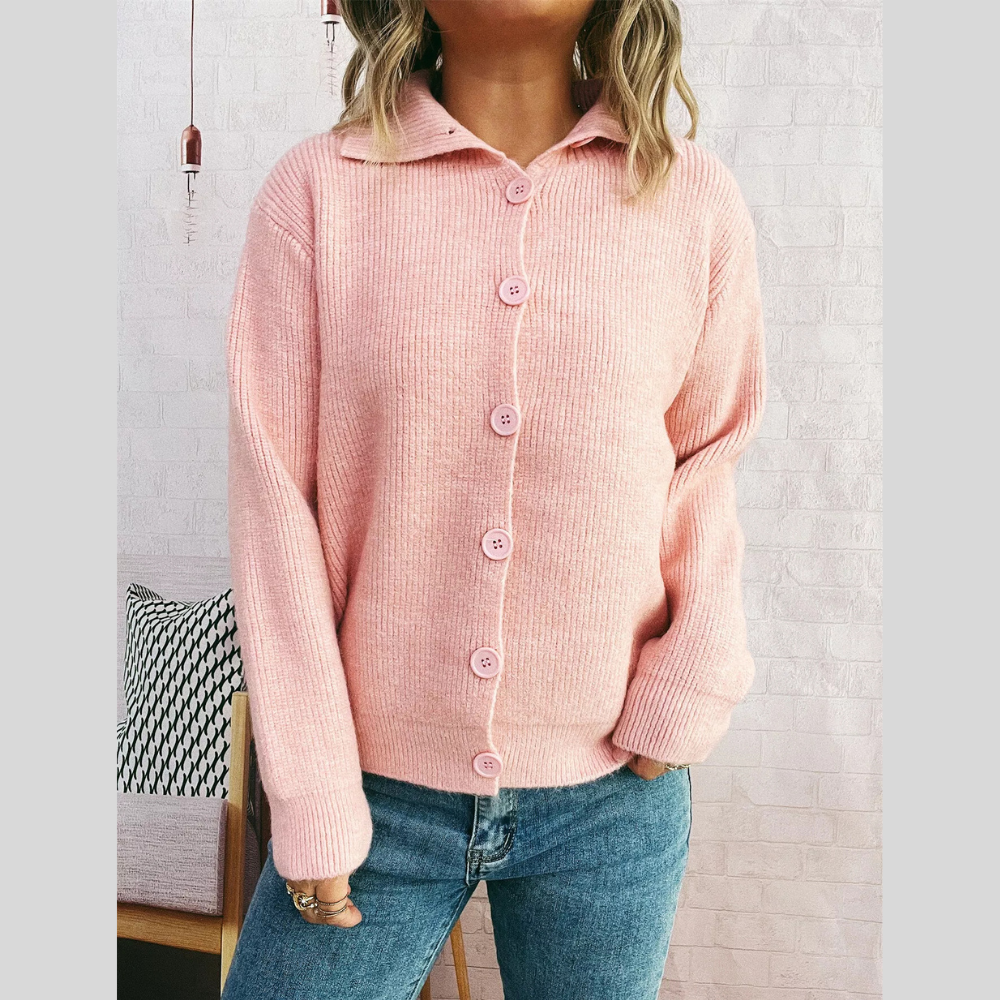 Ribbed Button-Up Cardigan