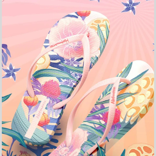 Printed Toe Post Flats Sandals