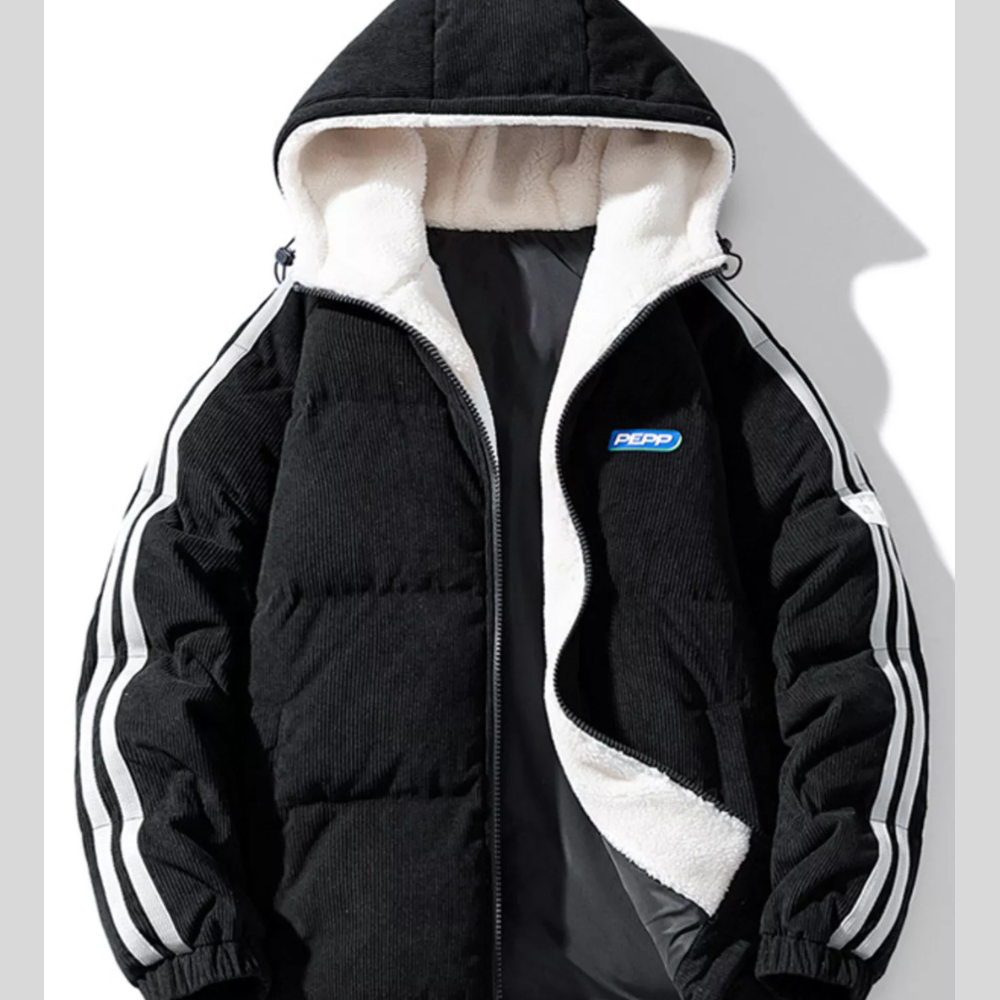 Men's Plus Size Hooded Zip Up Padded Jacket