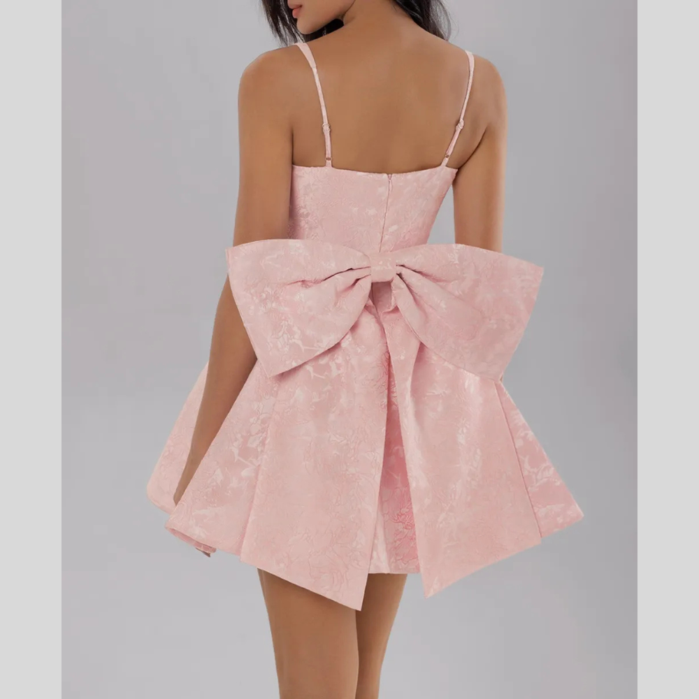 Satin Mini Cami Dress with Bow