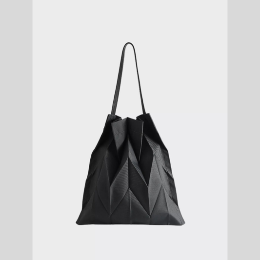 Minimalist Geometric Pleated Tote Handbag