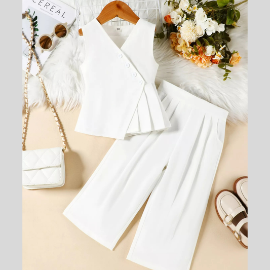 Children's Sleeveless Top and Wide Leg Pants Set