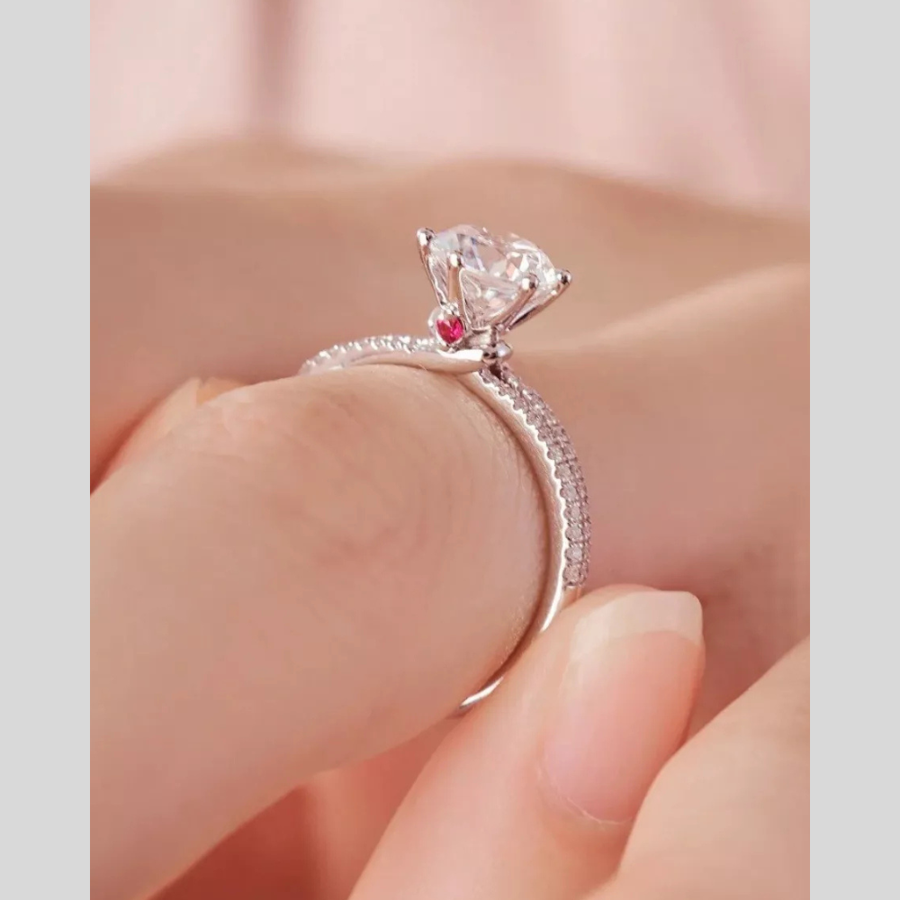 1 Carat 925 Sterling Silver Moissanite Ring
