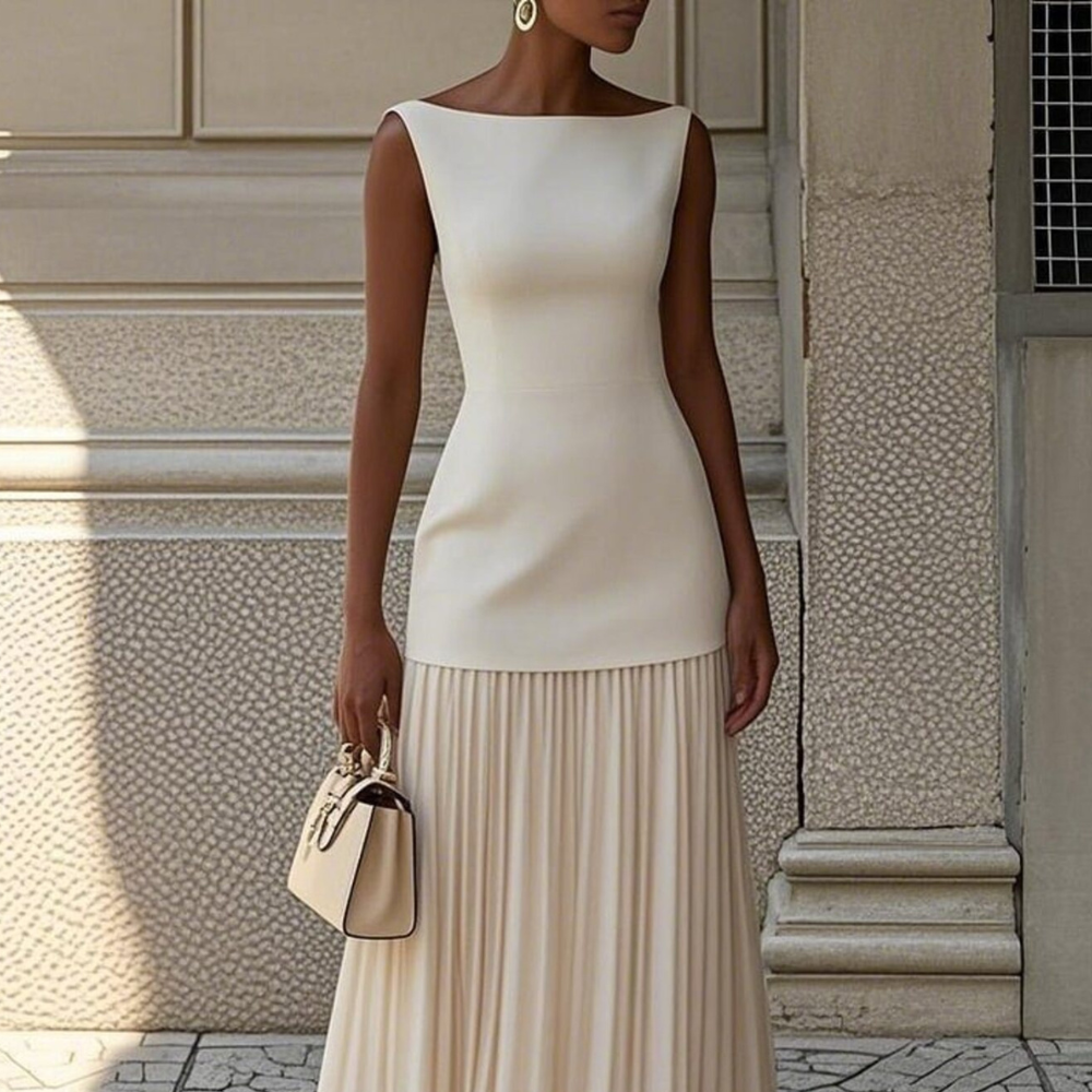 Sleeveless Pleated Maxi Dress