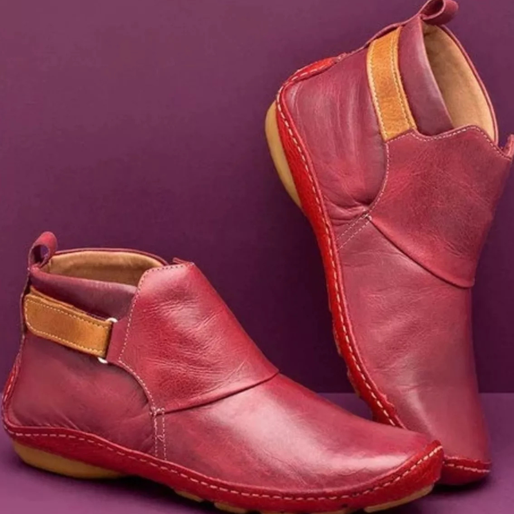Contrast Strap Detail Ankle Boots