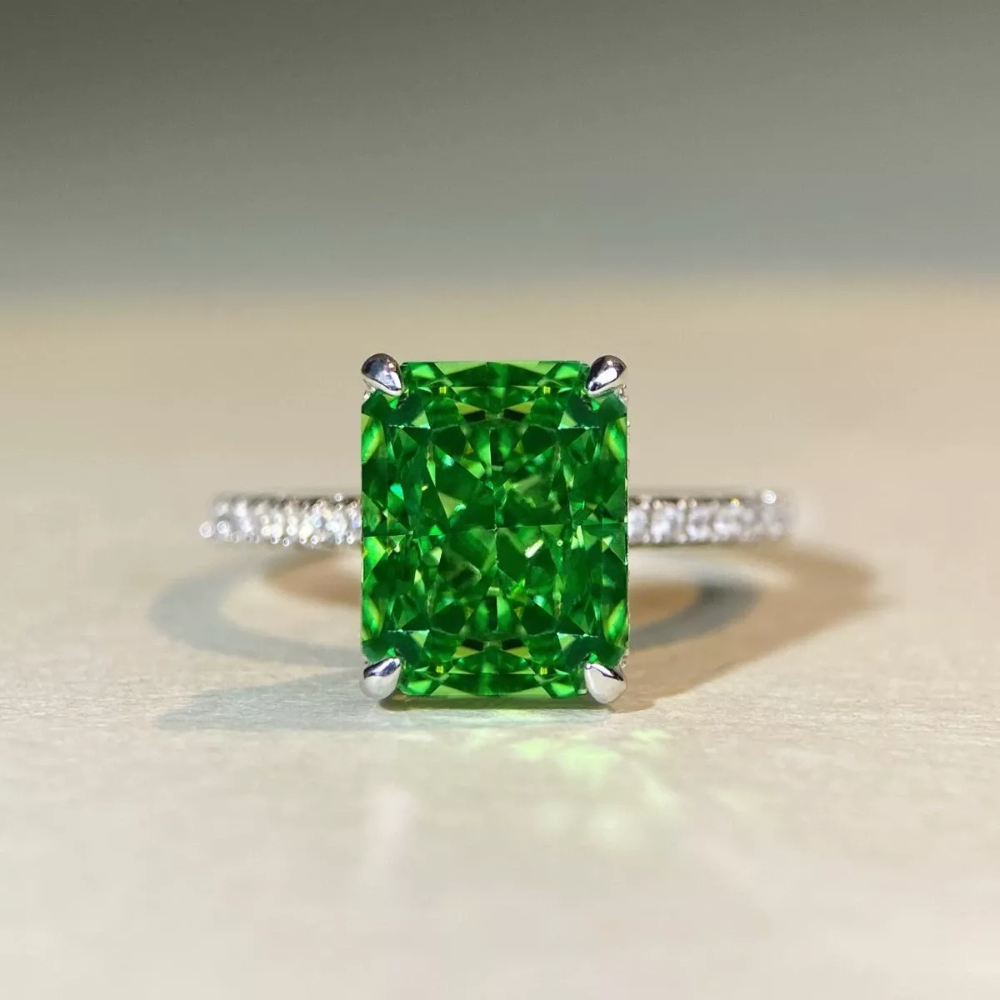 Sterling Silver Zircon Geometric Statement Ring