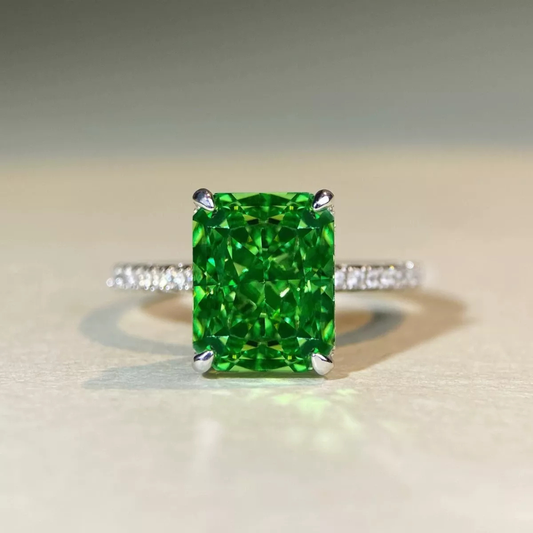 Sterling Silver Zircon Geometric Statement Ring