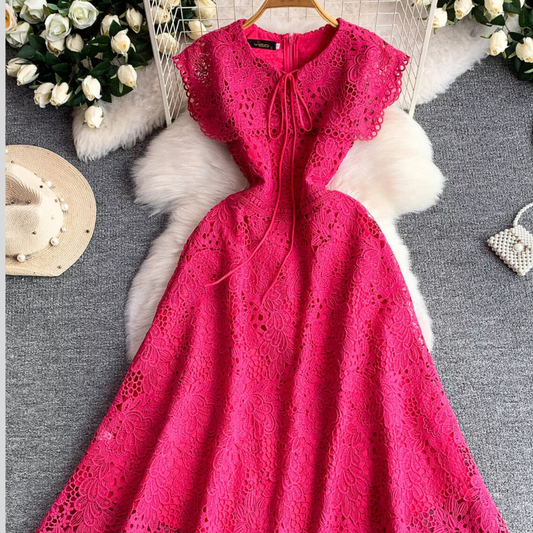 Lace Sleeveless A-Line Dress