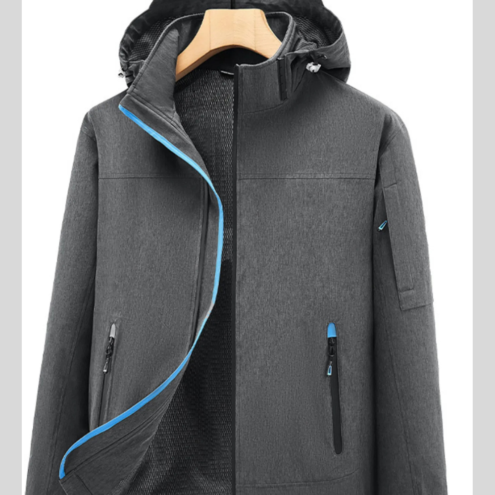 Men's Plus Size Outdoor Zip Up Hooded Jacket