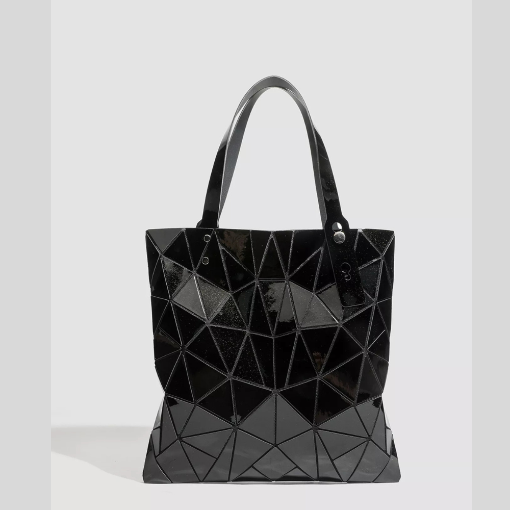 Geometric Glossy Paneled Handbag