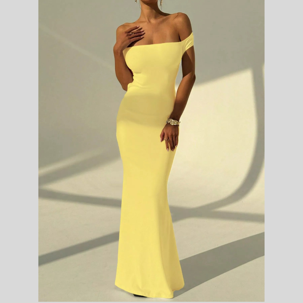 Backless Off-Shoulder Bodycon Mermaid Maxi Dress