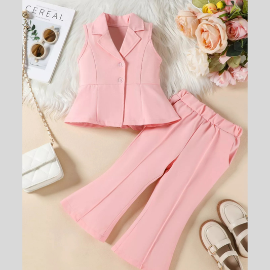 Sleeveless Blazer & Flare Pants Set