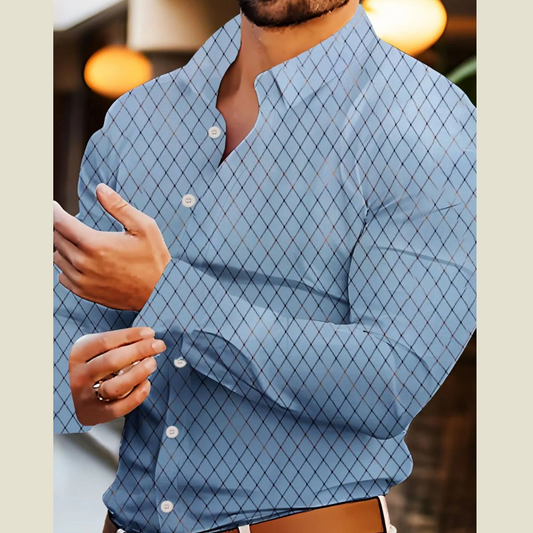 Plus Size Men’s Business Shirt – Long Sleeve, Full Size