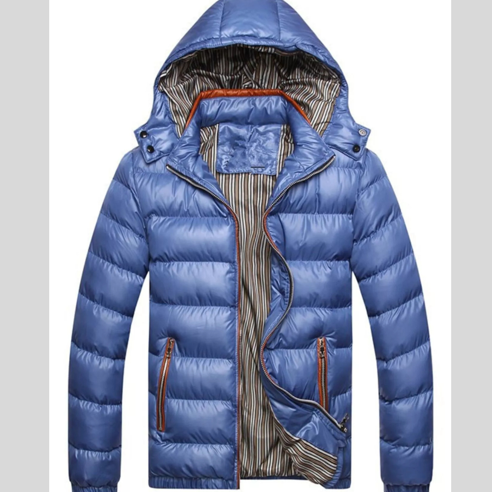 Men's Plus Size Lightweight Hooded Puffer Jacket