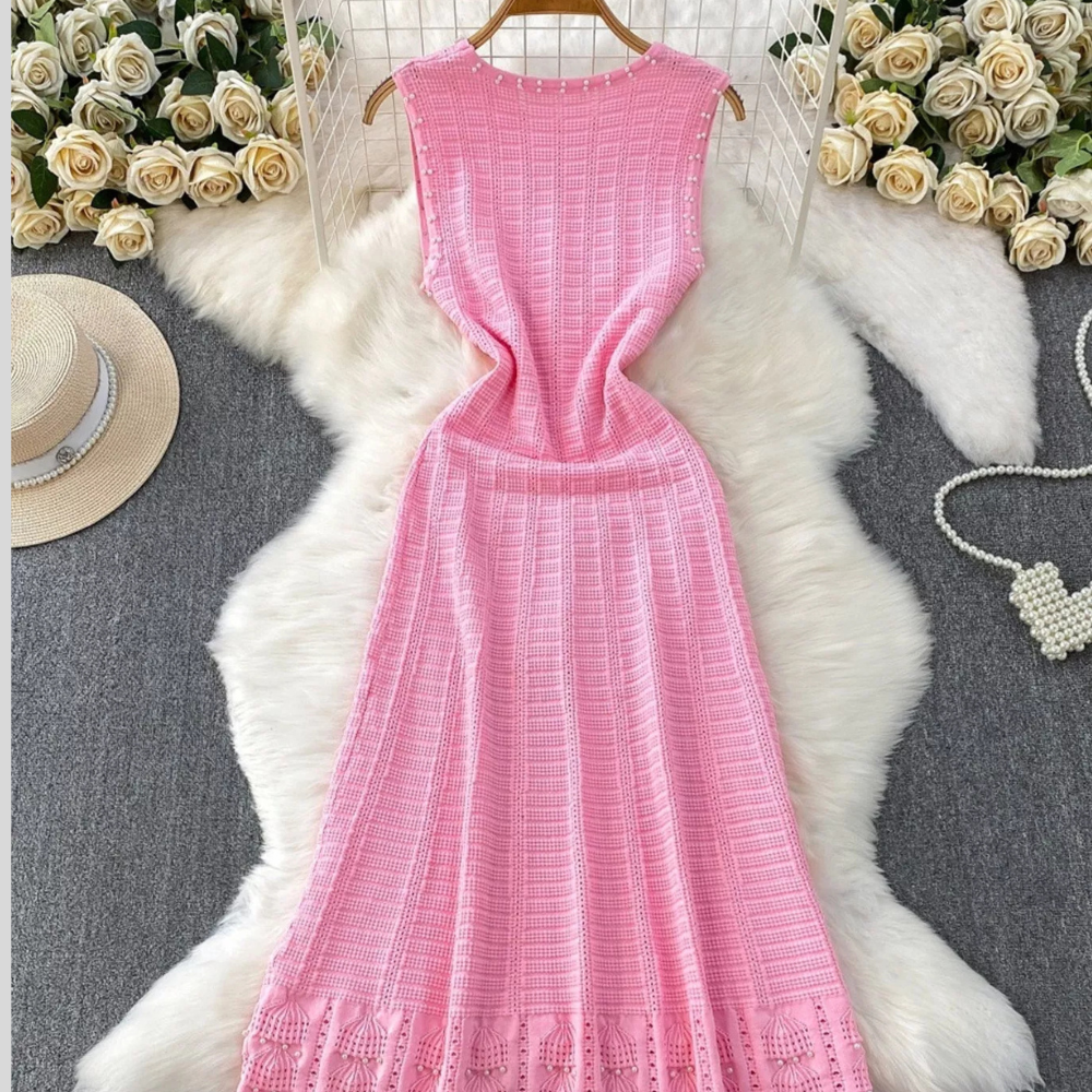 Stylish Textured Knit Casual Dress