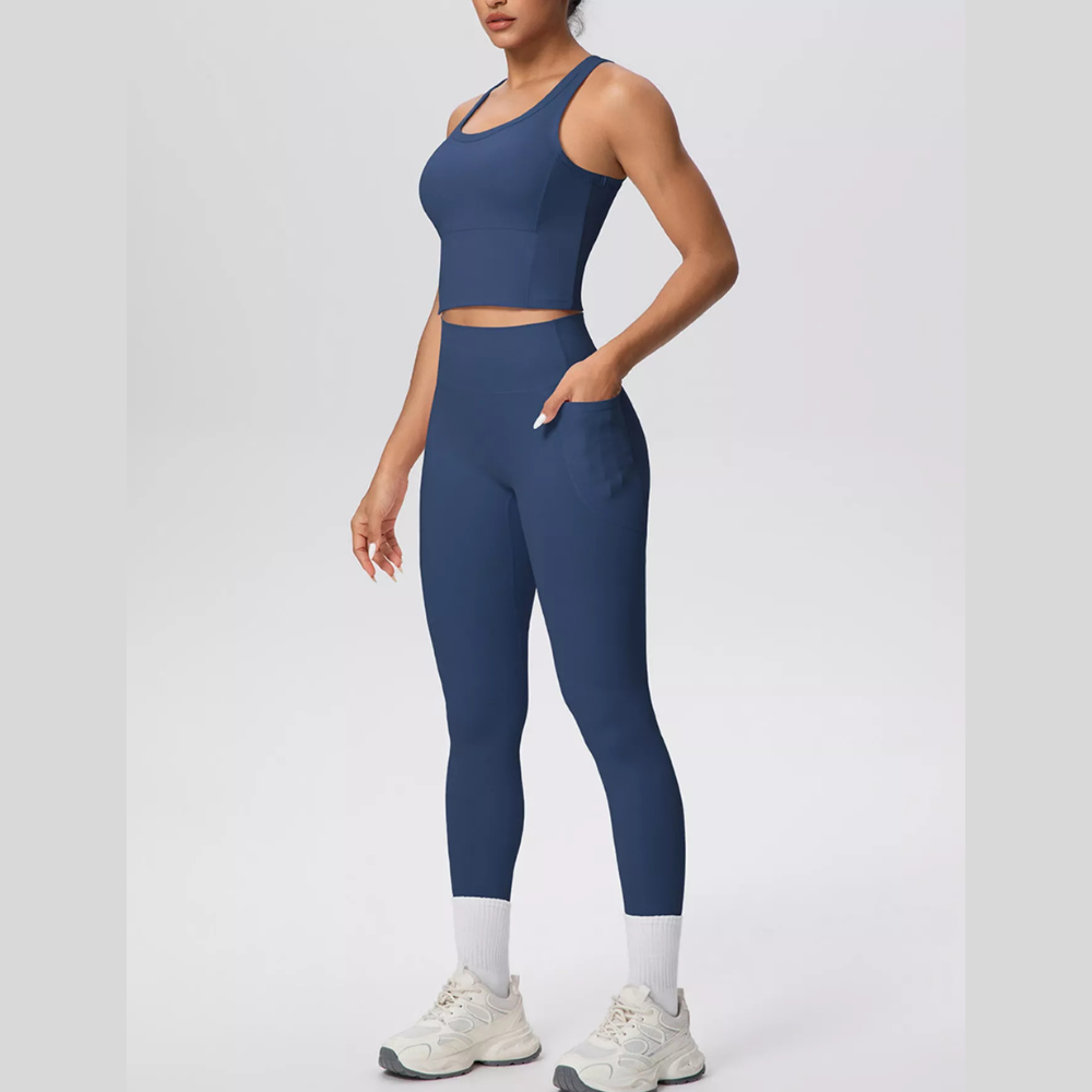 Scoop Neck Tank and High-Waisted Leggings Active Set