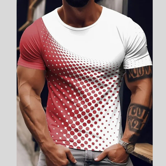 Men's Full Size Gradient Dot Print T-Shirt Plus Size