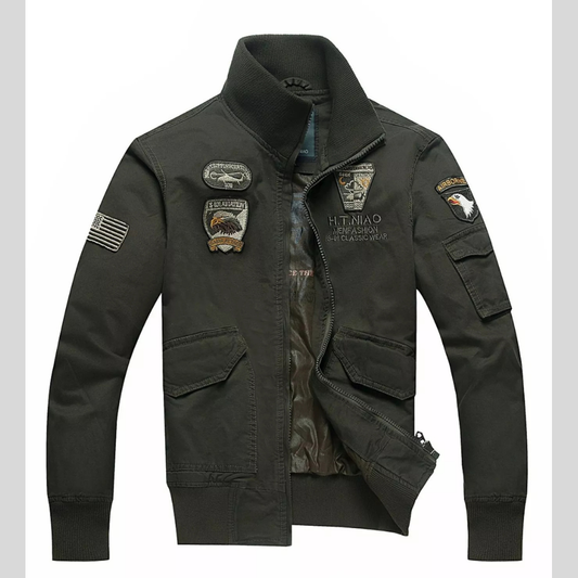 Men's Casual Long Sleeve Zip-Up Outerwear Jacket
