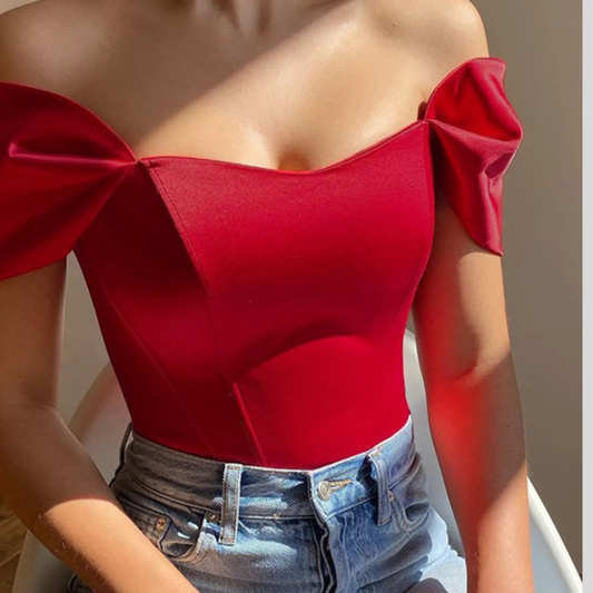 Off-Shoulder Short Sleeve Blouse