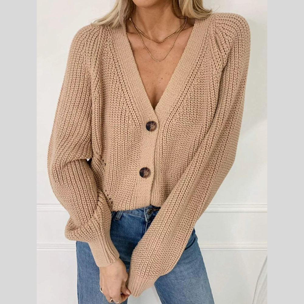 Full Size Chunky Knit Button-Down Cardigan Plus Size