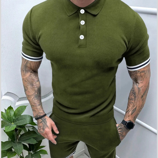 Men's Short Sleeve Polo and Shorts Set