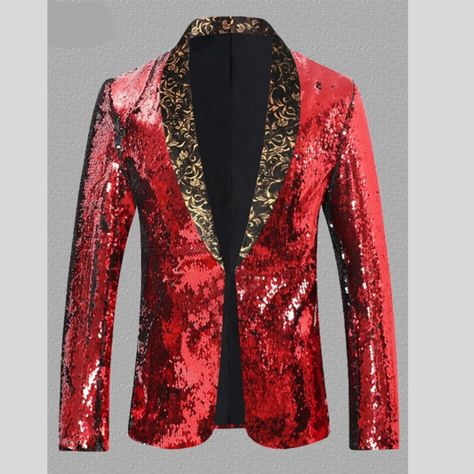 Men's Sparkly Sequin Blazer Jacket