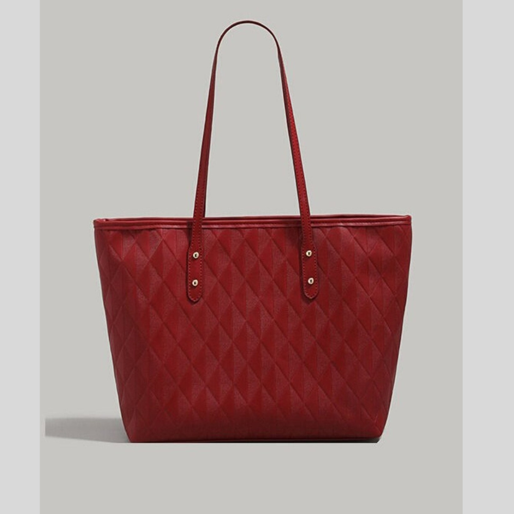 Textured Leather Tote Bag