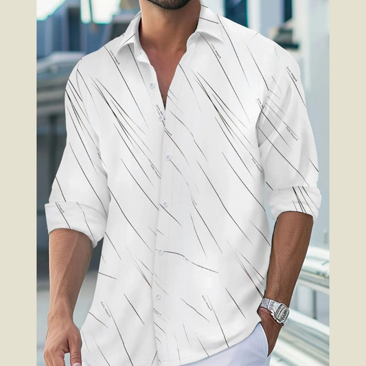 Men's Extended Size Collared Shirt – Button Front, Long Sleeves