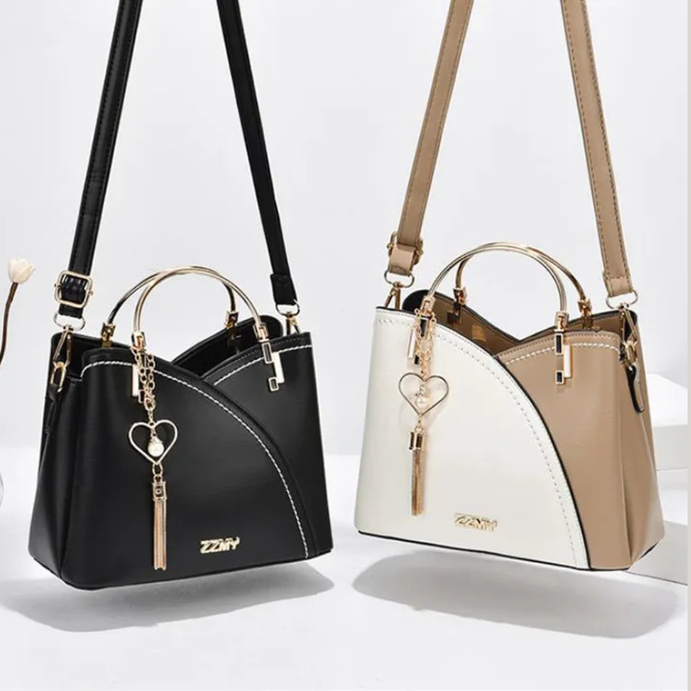 Color Block Handbag Love Tassel Decor Crossbody Bags For Women