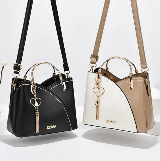 Color Block Handbag Love Tassel Decor Crossbody Bags For Women