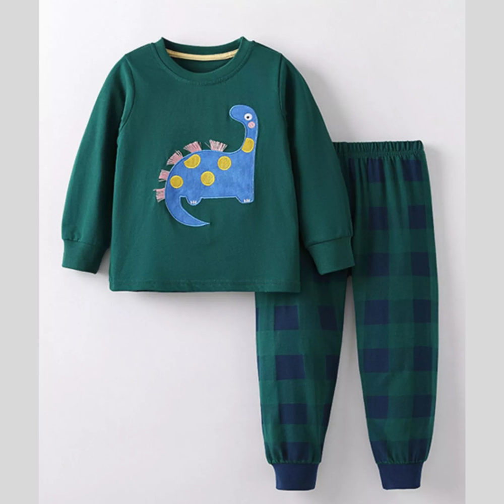 Children's Dinosaur Applique Long Sleeve Top and Pants Set