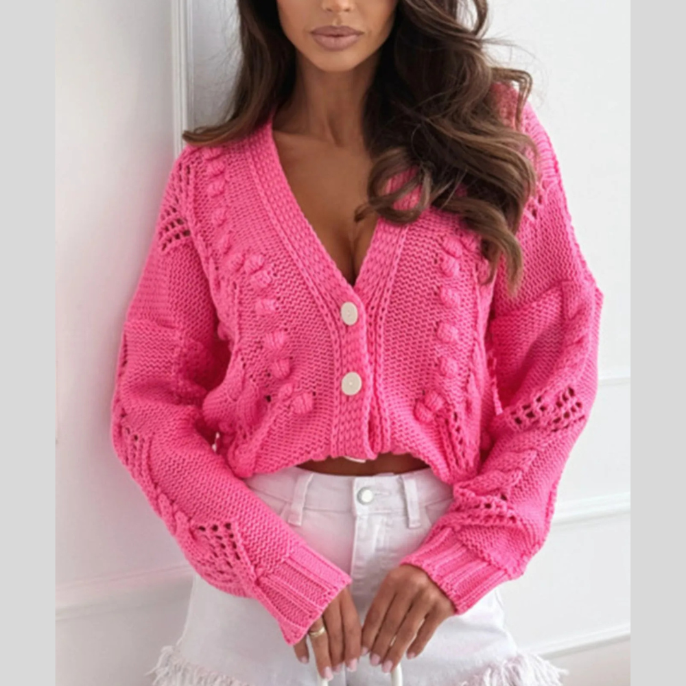 Button Up V-Neck Cardigan